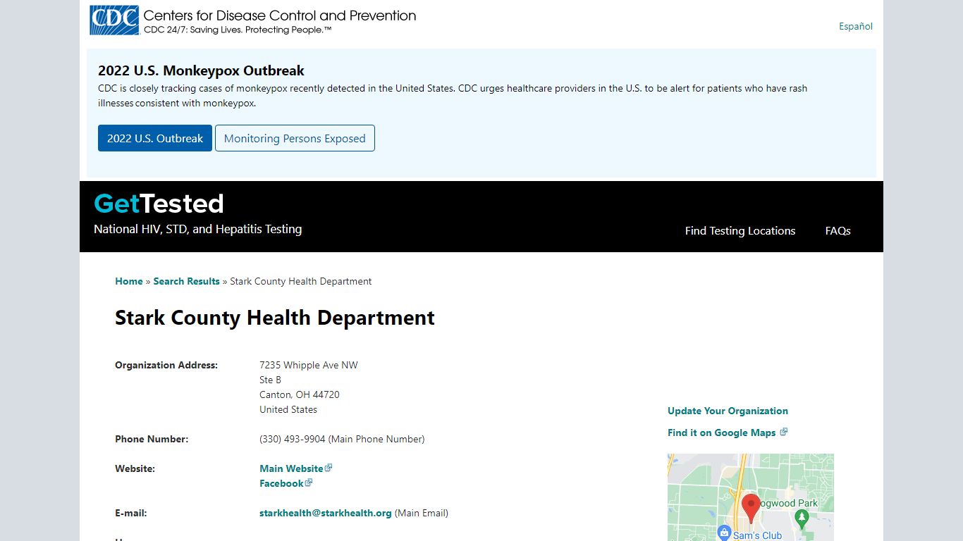 Stark County Health Department | Get Tested - Centers for Disease ...